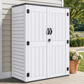YITAHOME 59 cuft Outdoor Vertical Storage Shed, Tall Storage Shed Outdoor w/o Shelf, Outdoor Waterproof Storage Cabinet for Garage, Pool Storage, Garden Shed Outdoor Storage, Light Gray