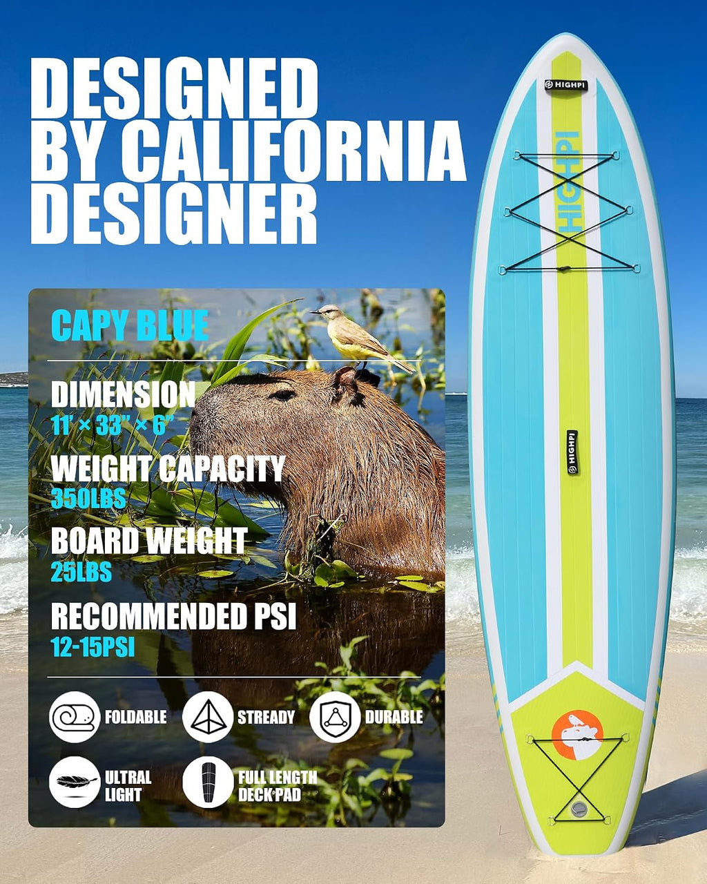 Inflatable Stand Up Paddle Board for Youth and Adults – Wide Sup with Premium Accessories, Blow Up Paddleboard for Surfing, Fishing, Yoga & More