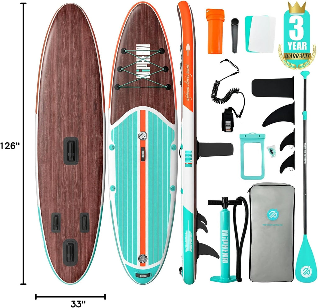 Niphean Inflatable Stand Up Paddle Board with SUP Accessories, Anti-Slip EVA Deck, 10'6'' Inflatable Paddle Boards for Adults & Youth of All Skill Levels