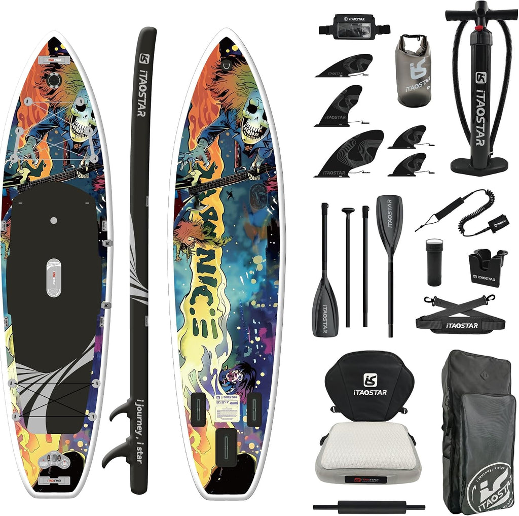 iTAOSTAR Novelty 11'6' x 35' Inflatable Stand Up Paddle Board with Seat- Stable SUP Board for Adults - Portable Paddleboard for Yoga, Surfing, Fishing - Includes Full Accessories Kit