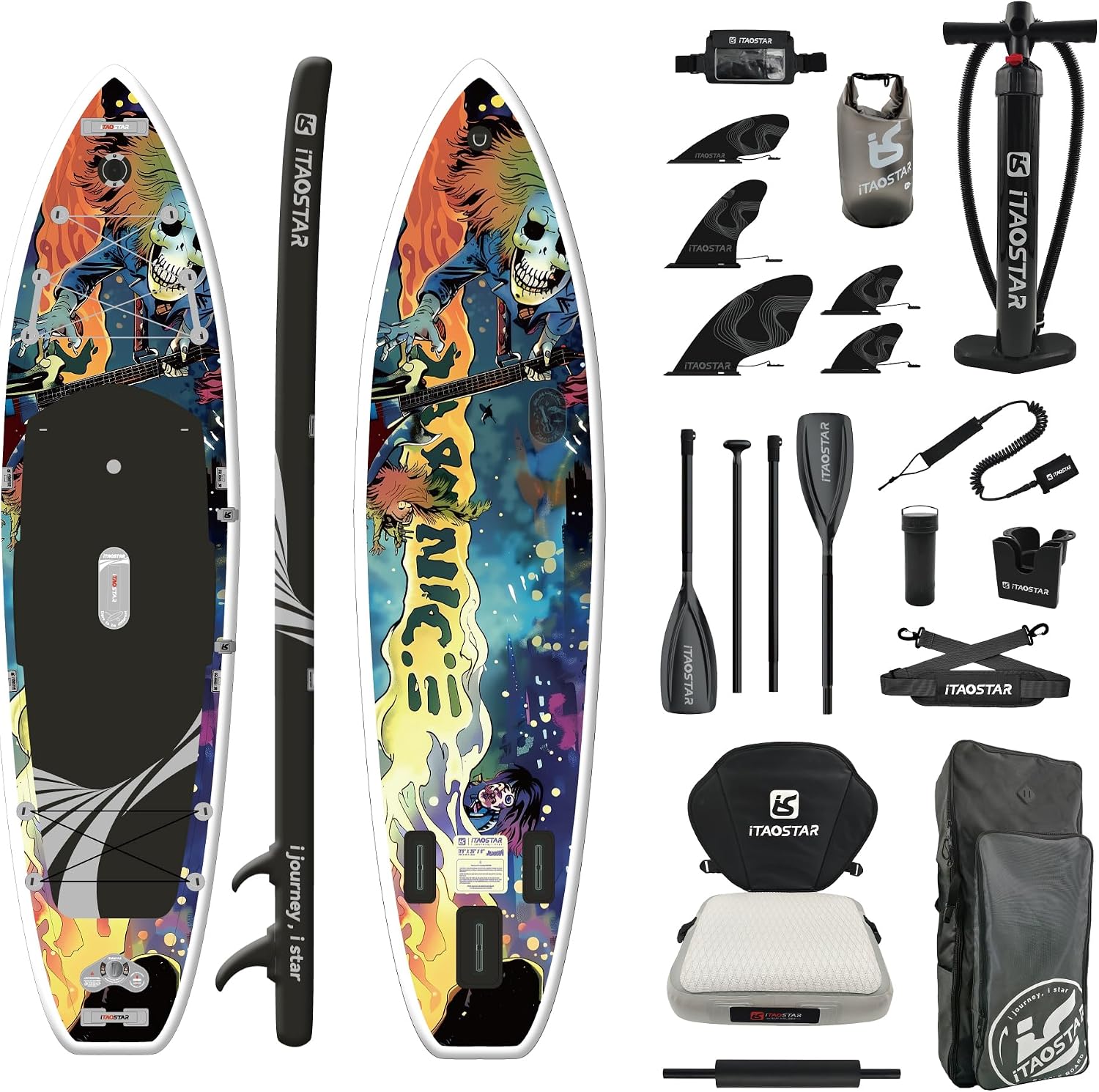 iTAOSTAR Novelty 11'6' x 35' Inflatable Stand Up Paddle Board with Seat- Stable SUP Board for Adults - Portable Paddleboard for Yoga, Surfing, Fishing - Includes Full Accessories Kit