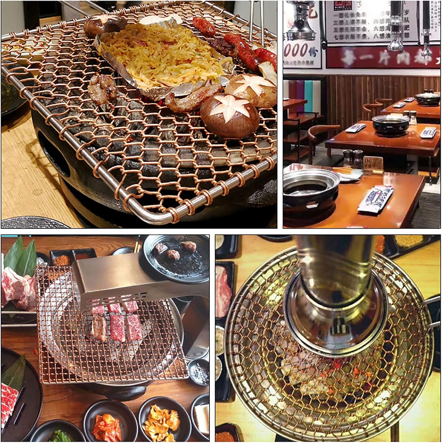 BBQ Barbeque Barbecue Grill, BBQ, Large Cast Iron Barbecue Meat Stove, Korean Household Charcoal Grill, Maifan Stone Baking Pan, Indoor Outdoor (Color : A)