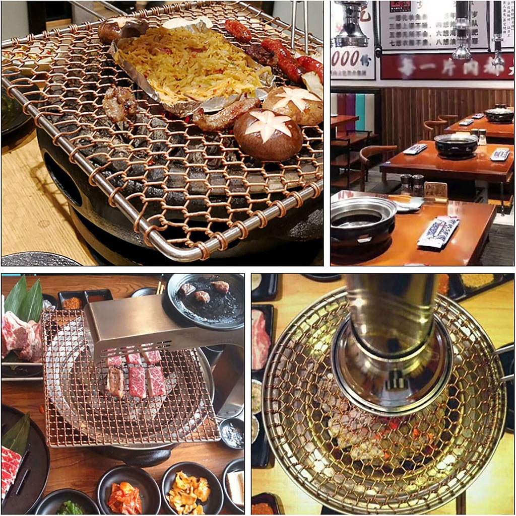 BBQ Barbeque Barbecue Grill, BBQ, Large Cast Iron Barbecue Meat Stove, Korean Household Charcoal Grill, Maifan Stone Baking Pan, Indoor Outdoor (Color : A)