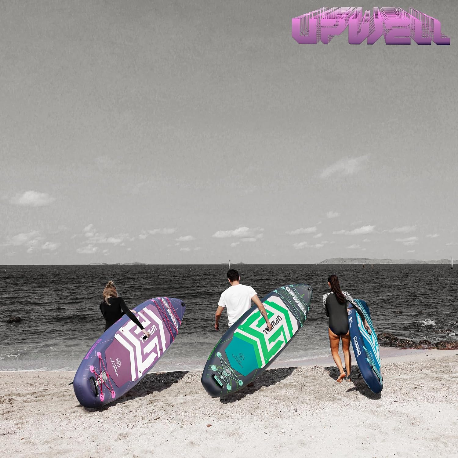UPWELL 11'6'×35' Extra Wide Inflatable Paddle Board, Stand Up Paddle Board for Youth & Adults, Stable Design, Premium SUP Accessories, 120L Backpack, 10L Dry Bag, Paddle, Leash, Hand Pump, US Fins