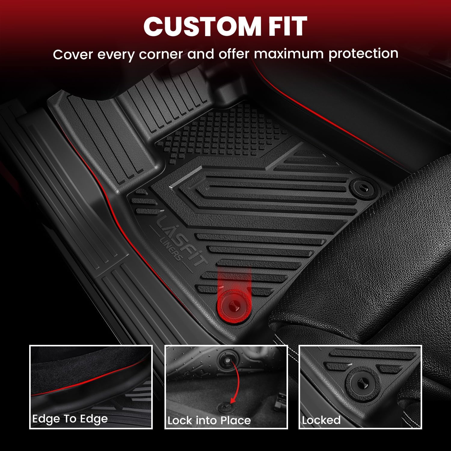 LASFIT Floor Mats & Backrest & Cargo Mats for Subaru Forester 2026 2025 (Fit Hybrid, Not for Gas), All Weather TPE Custom Fit Easy Clean for Forester Hybrid 2025 2026 Car Accessories Trunk Liners