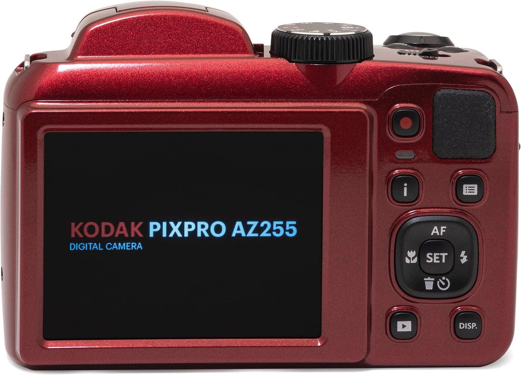 Kodak PIXPRO AZ255 Astro Zoom 16MP Digital Camera (Red) Bundle, Point & Shoot Camera Case, 16GB Memory Card, USB Card Reader, Table Tripod, Accessories