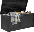 YITAHOME 320 Gallon Double-Wall Deck Box with Divider & Side Handles, Outdoor Large Storage for Patio Furniture Cushions, Garden Pool Accessories, Water Resistant & Lockable
