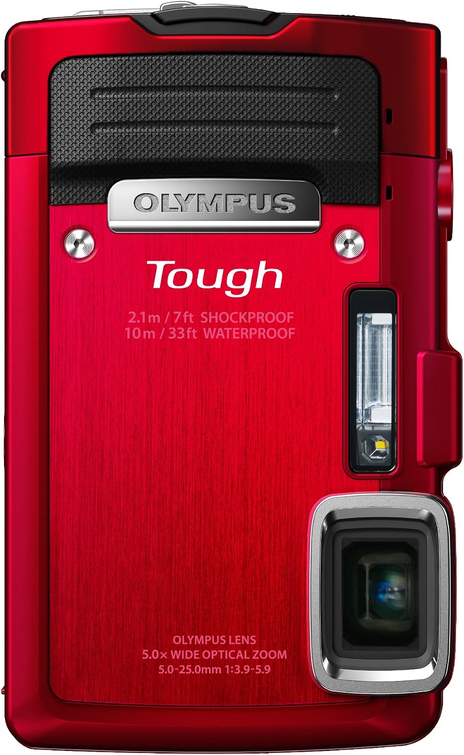 OM SYSTEM OLYMPUS Stylus TG-830 iHS Digital Camera with 5x Optical Zoom and 3-Inch LCD (Red) (Old Model)
