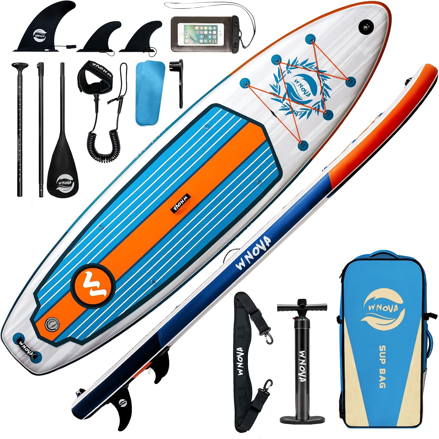 11' Inflatable Stand Up Paddle Board, 34' Extra Wide Stable iSUP for Adults & Youth, with Camera Mount & Premium Accessories, Non-Slip Deck for All Skill Levels