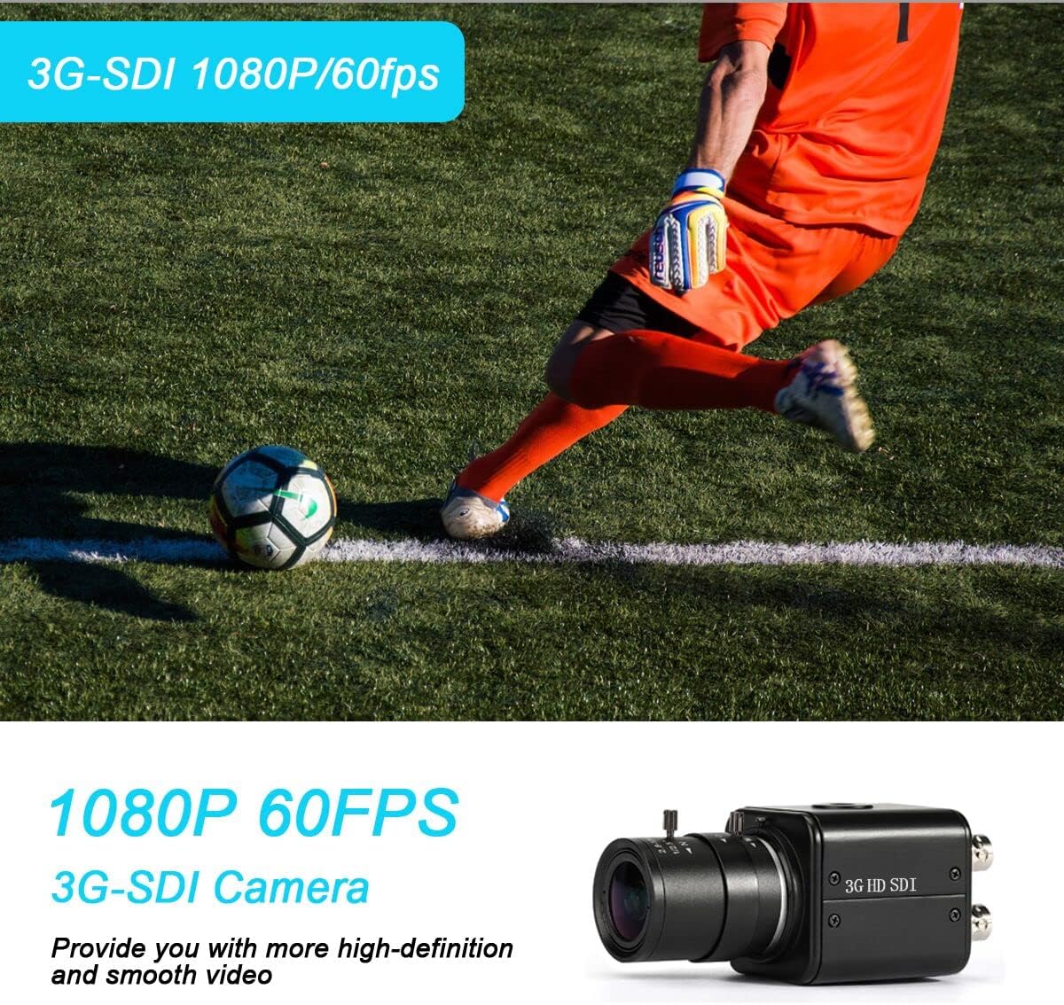 3G-SDI HD Camera 1080@60/50/30/25P,1080@60/50i Digital CCTV Security Camera,1/2.8' High Sensitivity CMOS 2.8-12mm Manual Varifocal 3MP Lens，DC12V Adapter Free Click Below Extra Saving