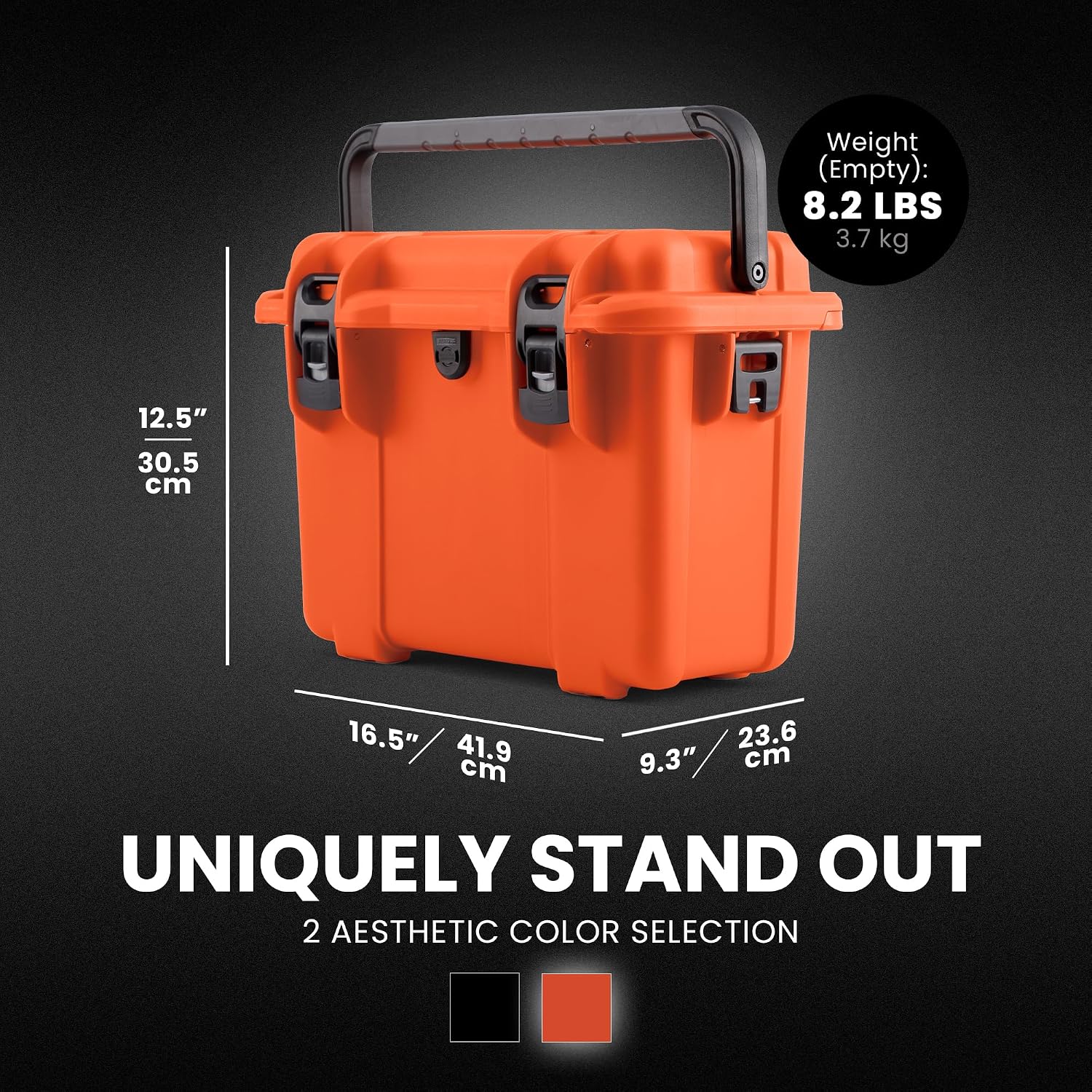 NANUK Trail 15 – 15.9L (4.2-Gallon) Waterproof Storage Box – Cargo Case with Modular Dividers for Camping, Fishing & Outdoor Storage - Dustproof and Impact Resistant (12.9' x 9.7' x 10.3') – Orange