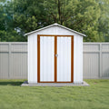 6x4 Ft Storage Shed Outdoor, Permanent Steel Building with Lockable Doors and 4 Air Vents for Backyard Garden Patio Lawn - Yellow
