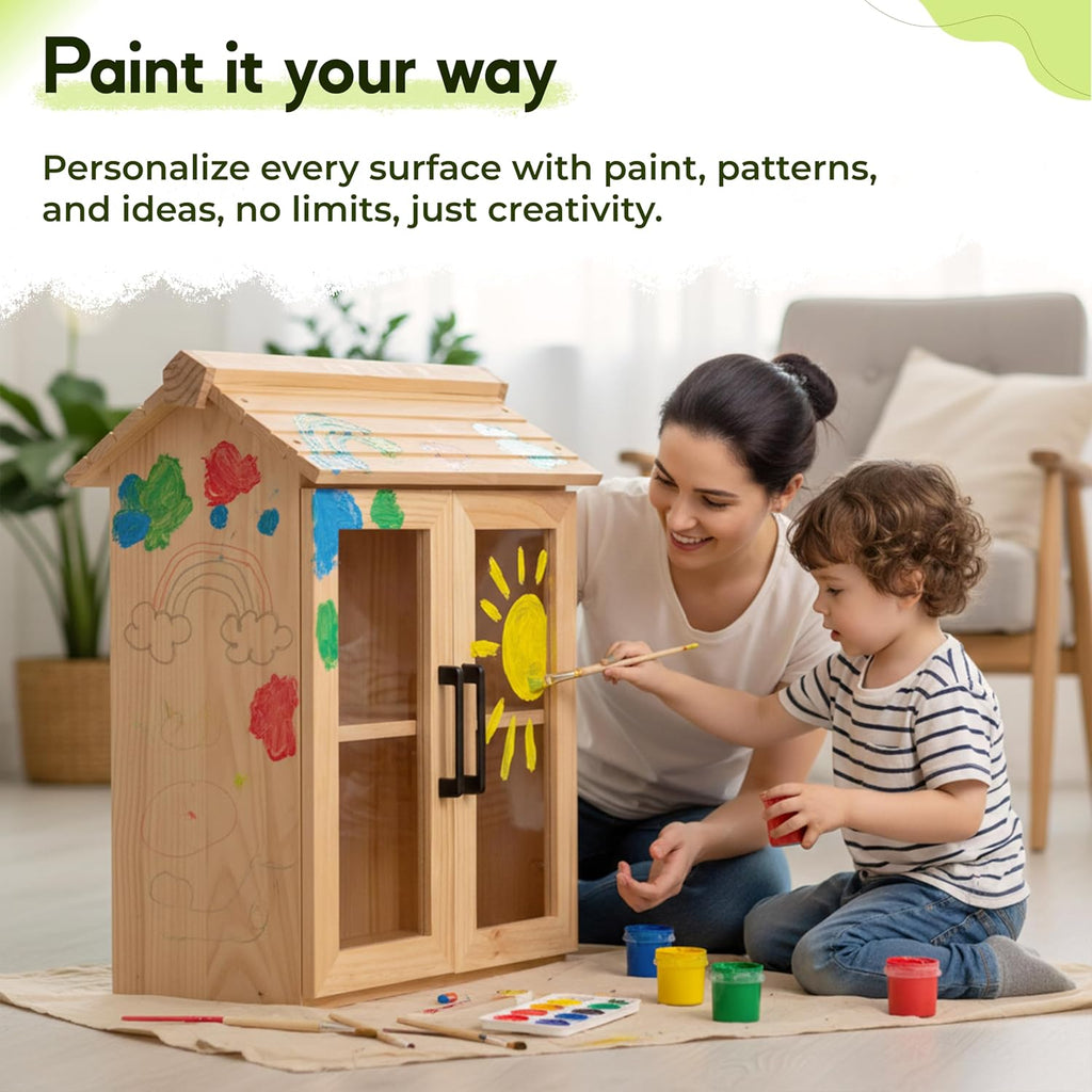 Little Library Box Outdoor Kit with Mount, 2-Tier Book Exchange Box (21×11×26 in), Waterproof Pine Little Free Library Kit with 2 Acrylic Doors, Outdoor Book Storage for Yards, Schools, Parks
