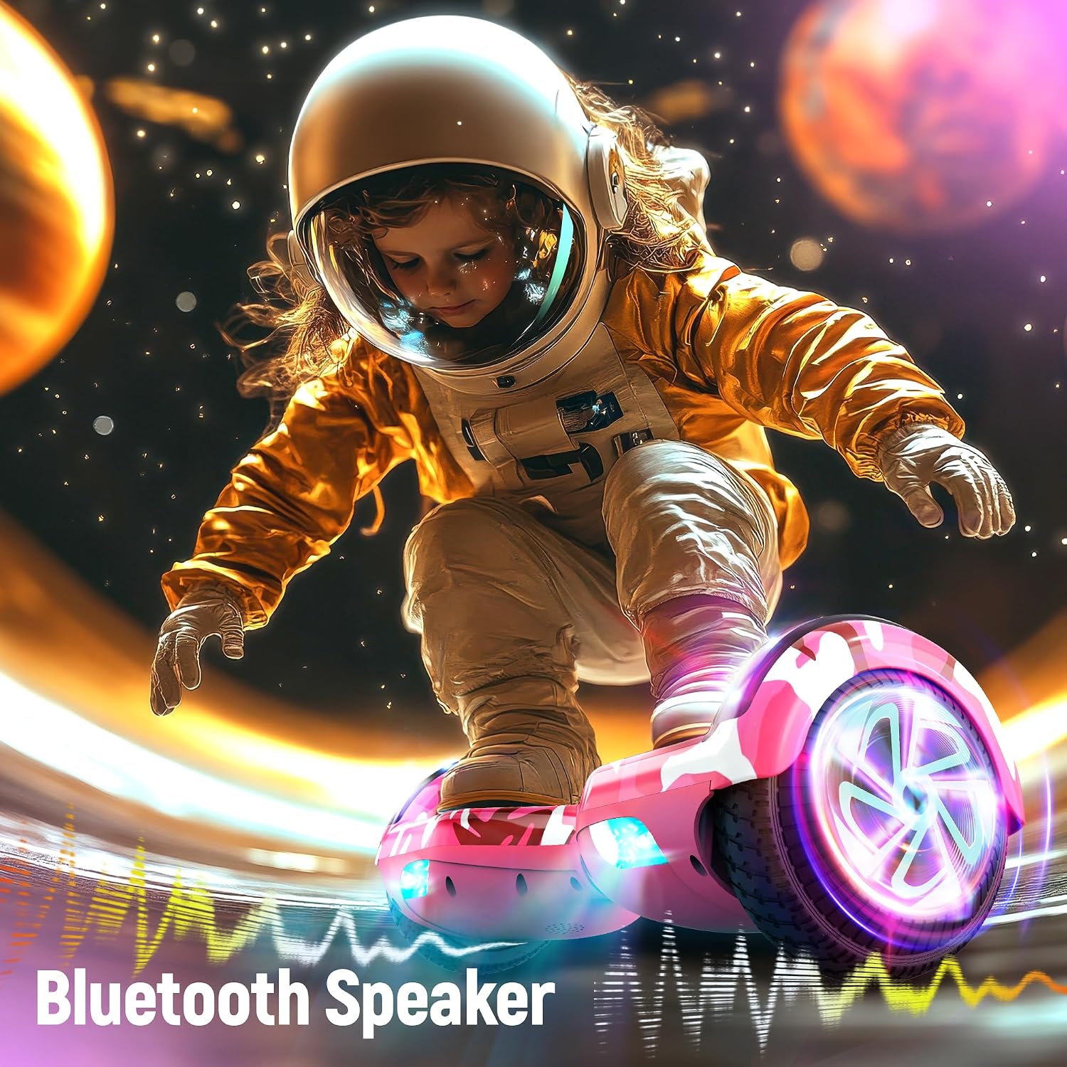 LIEAGLE Hoverboard, 6.5' Self Balancing Scooter Hover Board with Bluetooth Wheels LED Lights for Kids Adults