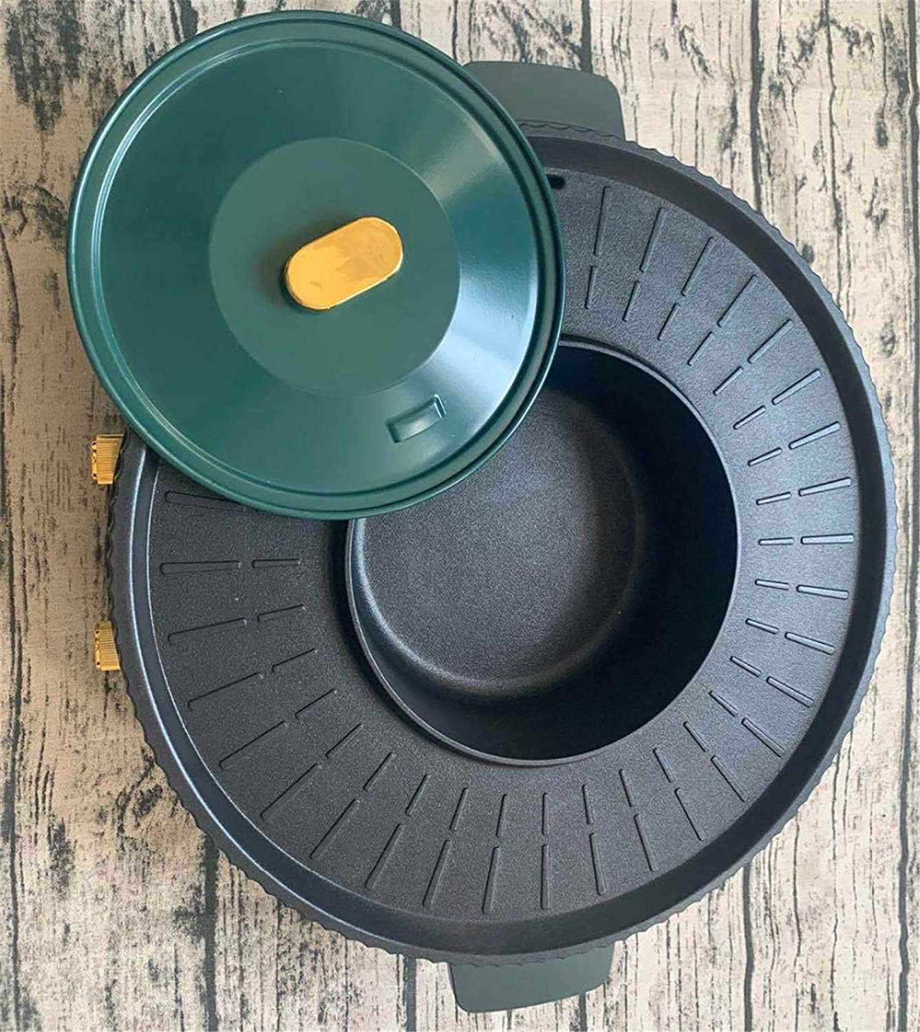 Smokeless Electric Barbecue Grill Machine,Hotpot Oven BBQ Griddle Multi Cooker Non-Stick Baking Flat Pan Plate Shabu Pot,Electric Indoor And Outdoor Korean BBQ Smokeless Grill Non-Stick Pan