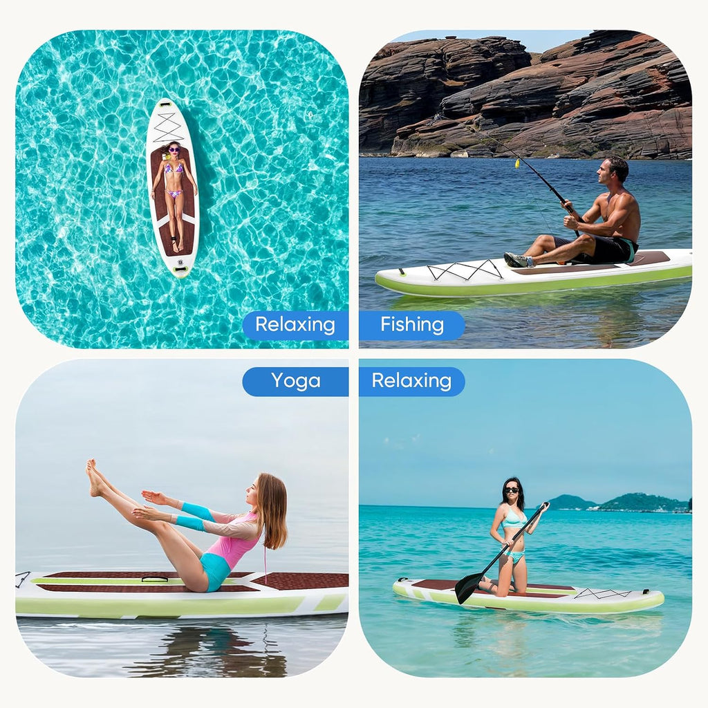 DUMOS Inflatable Stand Up Paddle Board, 10.5'×33'' Paddle Boards with Non-Slip Deck, Durable Advanced Material and Complete SUP Accessories for All Skill Levels