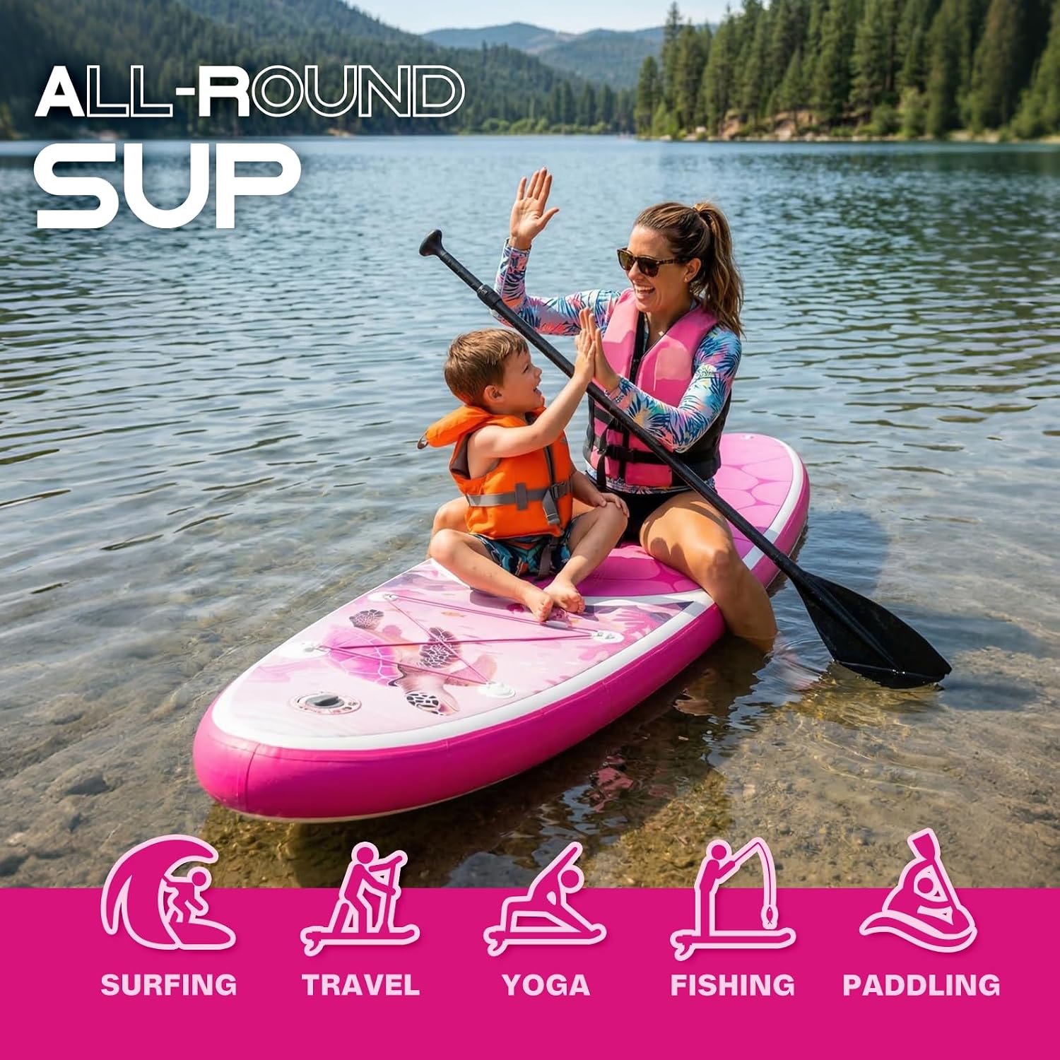 FunWater Stand Up Paddle Board Ultra-Light Inflatable Paddleboard with SUP Accessories for Adults & Youth of All Skill Levels