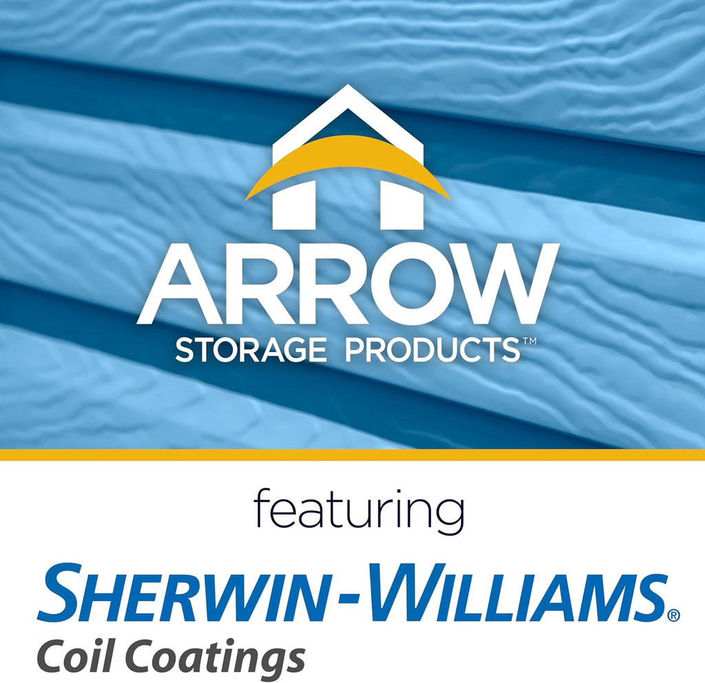 Arrow Shed Select 10' x 14' Outdoor Lockable Steel Storage Shed Building, Blue Grey