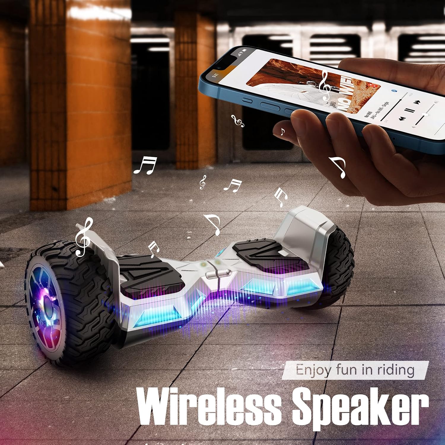LIEAGLE Hoverboard, 6.5' Self Balancing Scooter Hover Board with Bluetooth Wheels LED Lights for Kids Adults