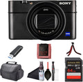 Sony Cyber-Shot RX100 VII Digital Camera (DSC-RX100M7) – 20.1MP 1-Inch Stacked CMOS Sensor | ZEISS 24–200 mm Zoom Lens |64GB Card, Case, Card Reader, Flex Tripod, Card Wallet, Cleaning Kit