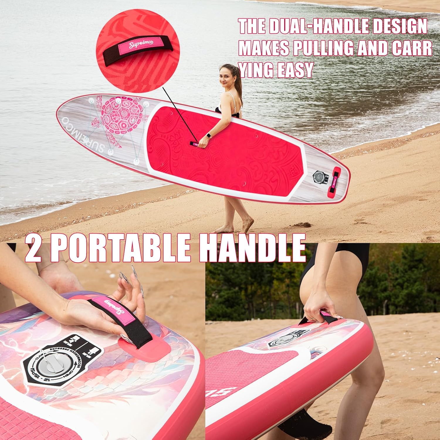 Inflatable Stand Up Paddle Board - Upgraded Glue-Free Hot Melt Technology, Long Service Life, 10'6', Anti-Slip EVA Deck, Full SUP Accessories, Included for Adults Youth All Skill Levels