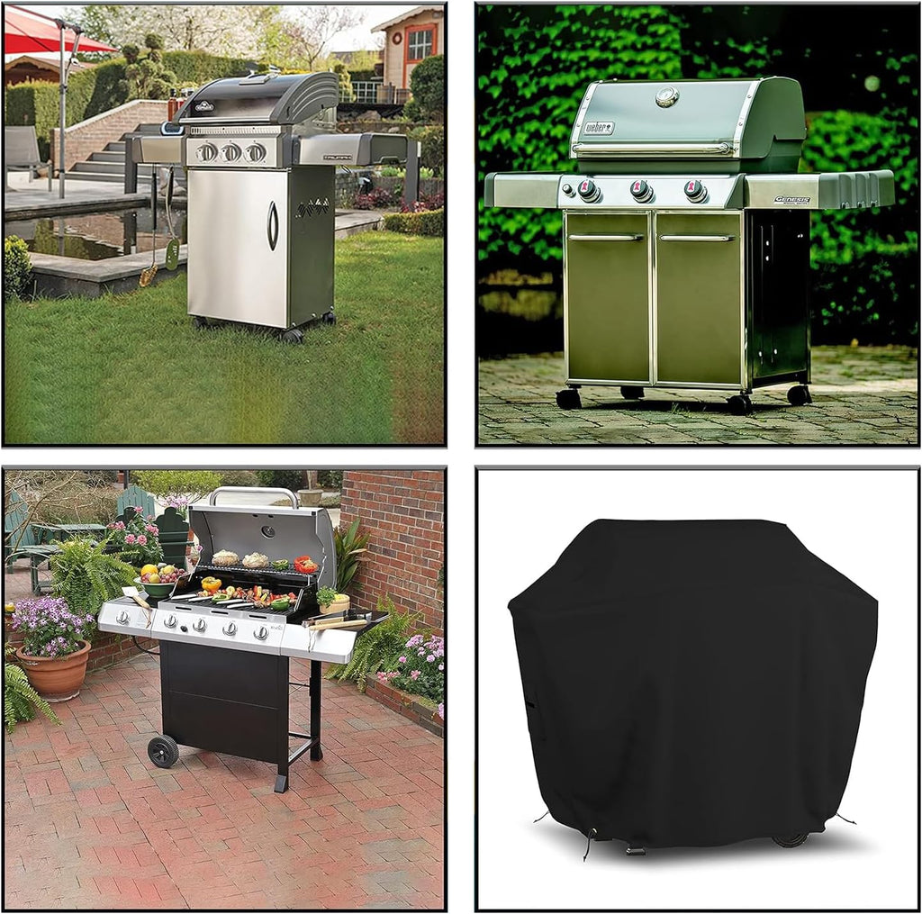 Covers & all BBQ Grill Cover, 12 Oz Waterproof UV & Weather Resistant, Outdoor Cover with Air Vents & Drawstrings (50' Inch, Black)