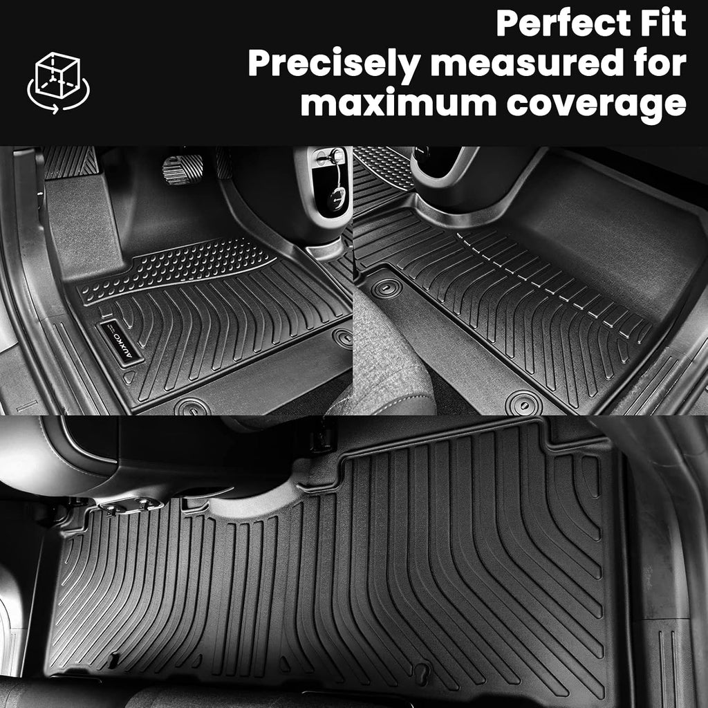 Auxko All Weather Floor Mats Cargo Mat with Backrest Mat for Hyundai Ioniq 5 Limited Movable Center Console 2022-2024 TPE Liners Accessories Guard Odorless Anti-Slip Floor Liners & Trunk Liner
