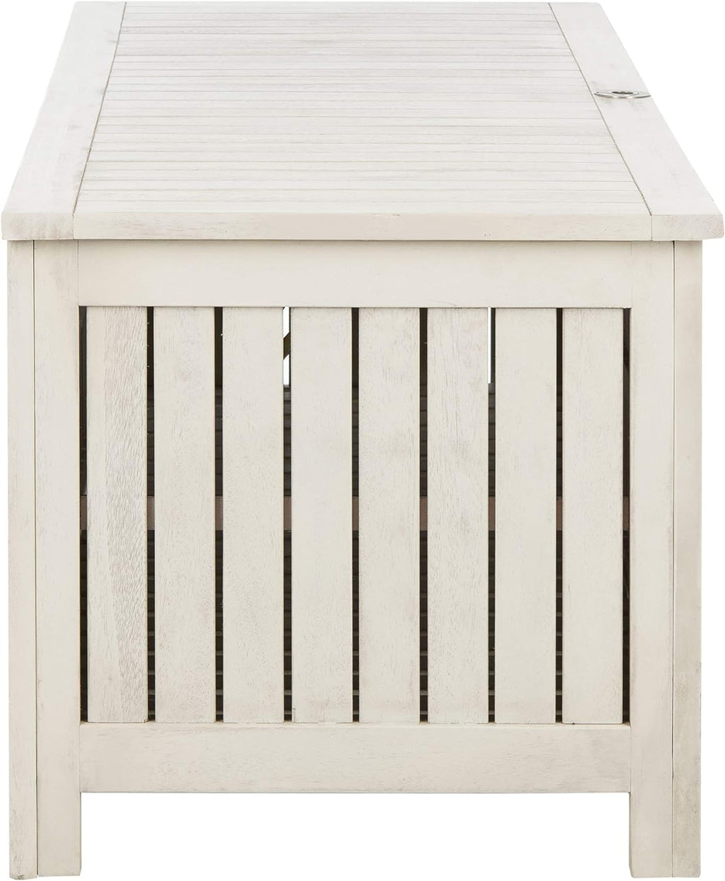 SAFAVIEH Outdoor - Abri Cushion Storage Box - White Washed Solid Wood - Coastal Resort Storage Bench Design - Ideal for Patio, Deck, Porch, Backyard, 18' W x 47' D x 19' H (PAT7037C)