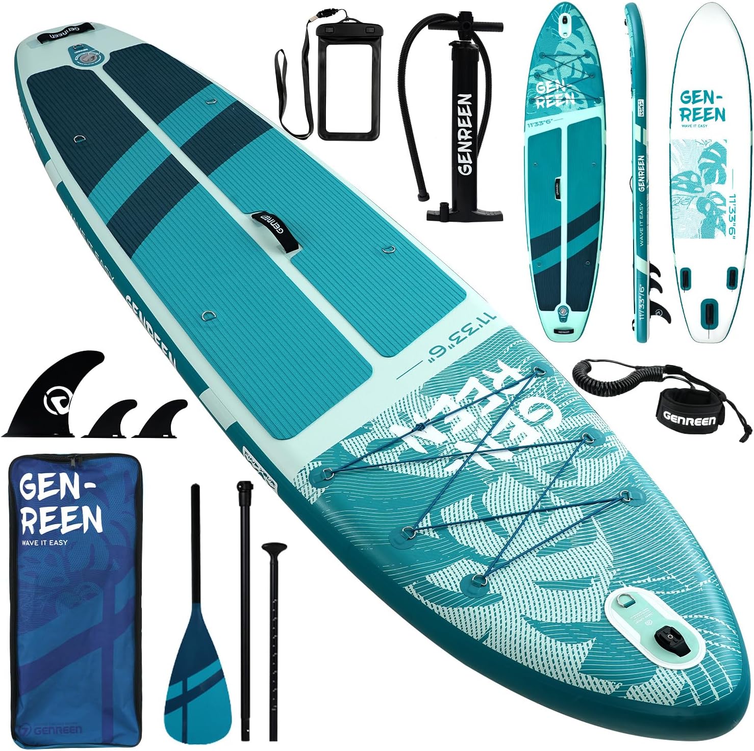 Paddle Board Stand up Paddle Board (Extra Large 11'*33/34') Newly Improved 2 Side Layers 450LBS Quality Inspection×5 (All-Season for JP customers) paddleboards Fishing Family Pet Friendly
