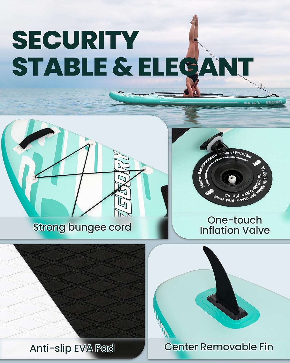 Inflatable Paddle Board,Stand Up Paddle Board Set, Extra Wide SUP Board with Removable Fin, Floating Paddle, Hand Pump, Waterproof Phone Pouch,Traveling Board