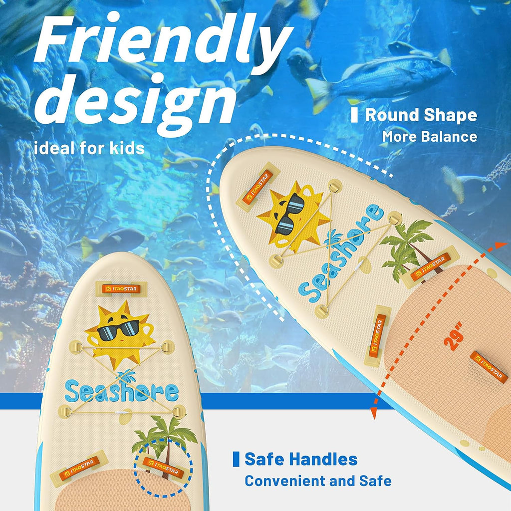 iTAOSTAR Pets 8'×29' / 11'×35' / 11'6'×34'/11'×34' Inflatable Paddle Board, One-Stop Premium SUP Accessories, Extra Wide Paddle Board for More Balance, Tailored Fins for More Fun