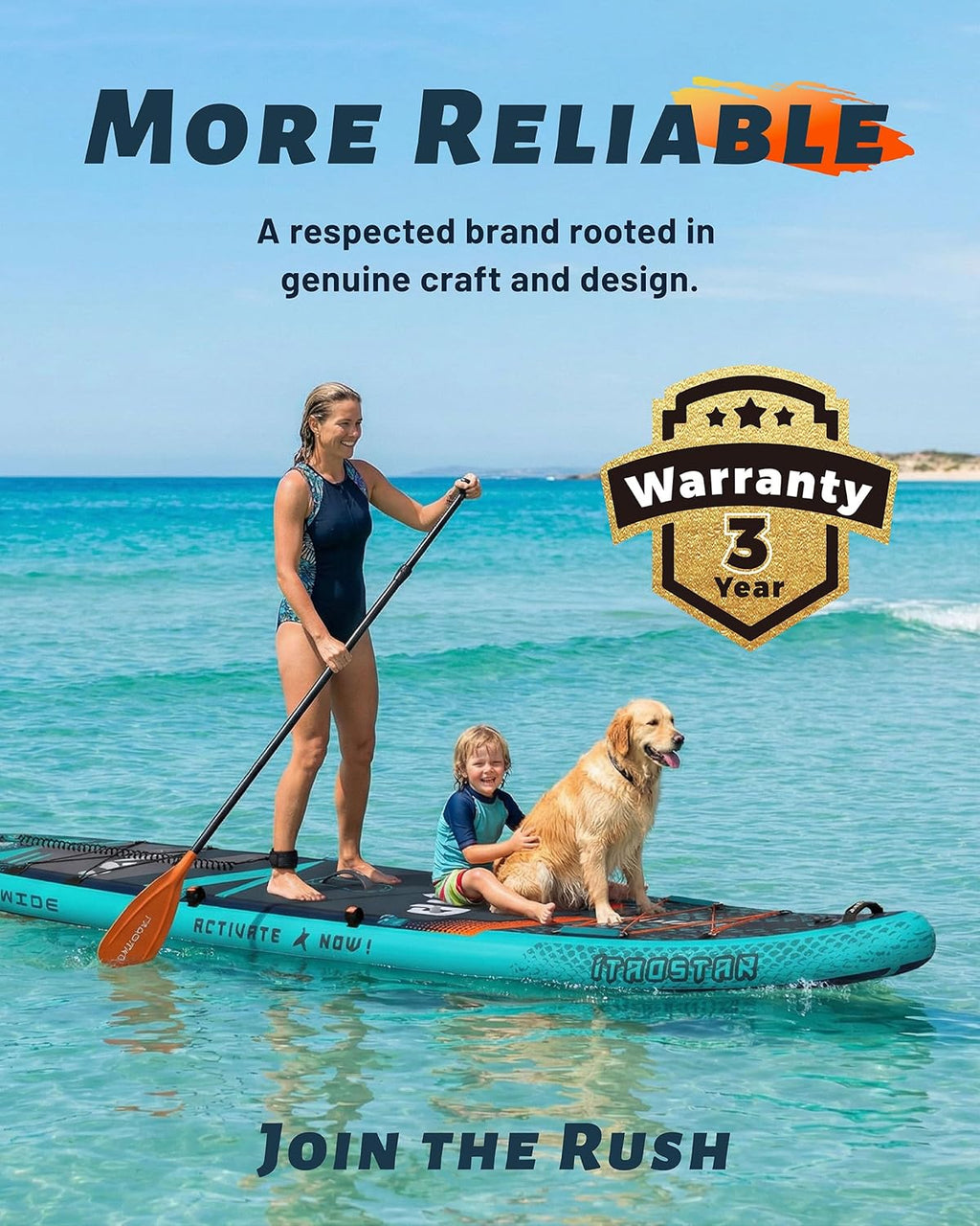 iTAOSTAR Lead 12' × 35' / 11' × 33' Stand Up Paddle Board Inflatable, Extar Wide SUP Board with 5 Fins Stable Design for Adults, Youth, All Skill Levels, Lakes, Oceans