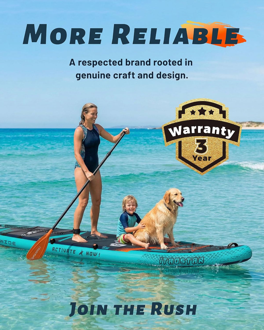 iTAOSTAR Lead 12' × 35' / 11' × 33' Stand Up Paddle Board Inflatable, Extar Wide SUP Board with 5 Fins Stable Design for Adults, Youth, All Skill Levels, Lakes, Oceans