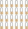 SEDORTI Weatherproof Padlock with Stainless Steel 304 Long Shackle and Solid Brass Body, 1-9/16 in. Wide, 24 Padlocks Keyed Alike, Marine Grade Rustproof Lock for Outdoors Use YNBSP2440