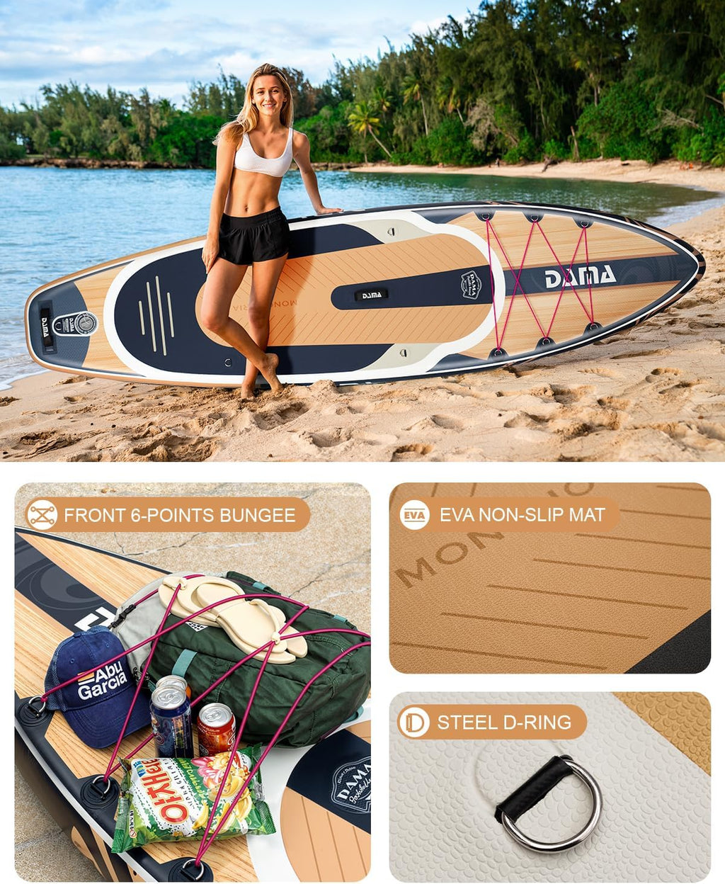 DAMA 11'*34'*6' Stand Up Paddle Board, Inflatable Paddle Board,Inflatable Paddle Boards for Adults w/a Wide, Smooth and Non Slip Deck, Versatile Styles, Suitable for Adults