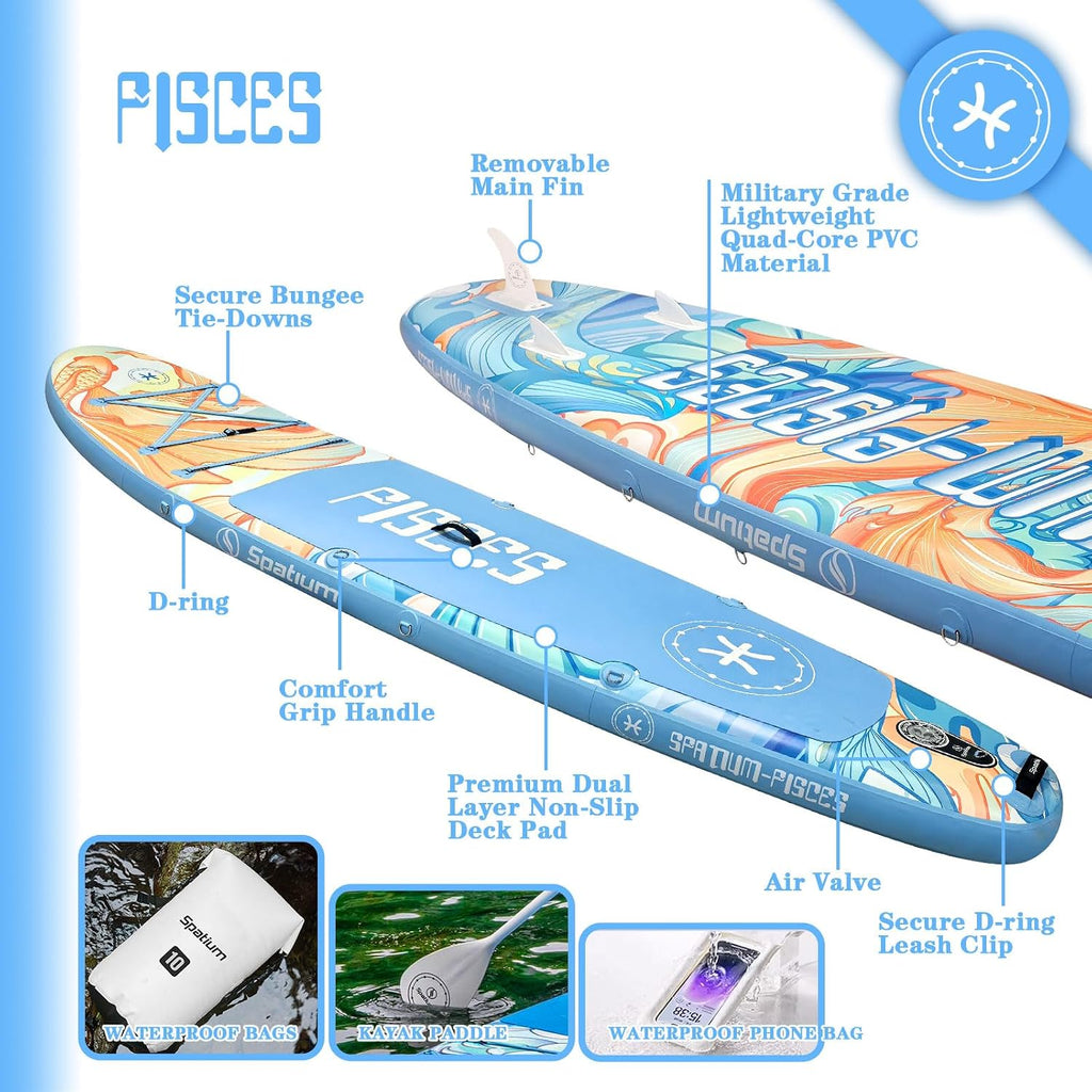 Spatium 11'5'x32' Magnetic Cup Holder Touring Paddle Board Stand Up Paddle Board for Adults,440lb Capacity SUP Board with Camera Mount for Youth & Adults of All Skill Levels