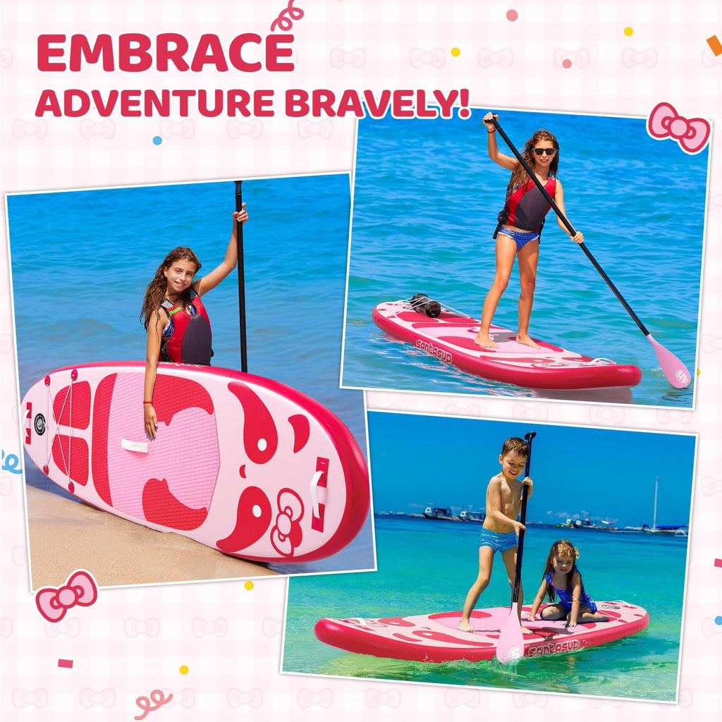 Kids Inflatable Paddle Board, 8ft Panda - Stand Up Paddle Board with Accessories, Durable & Stable Design, Wide Non-Slip Deck, Hand Pump for Youth & Kids