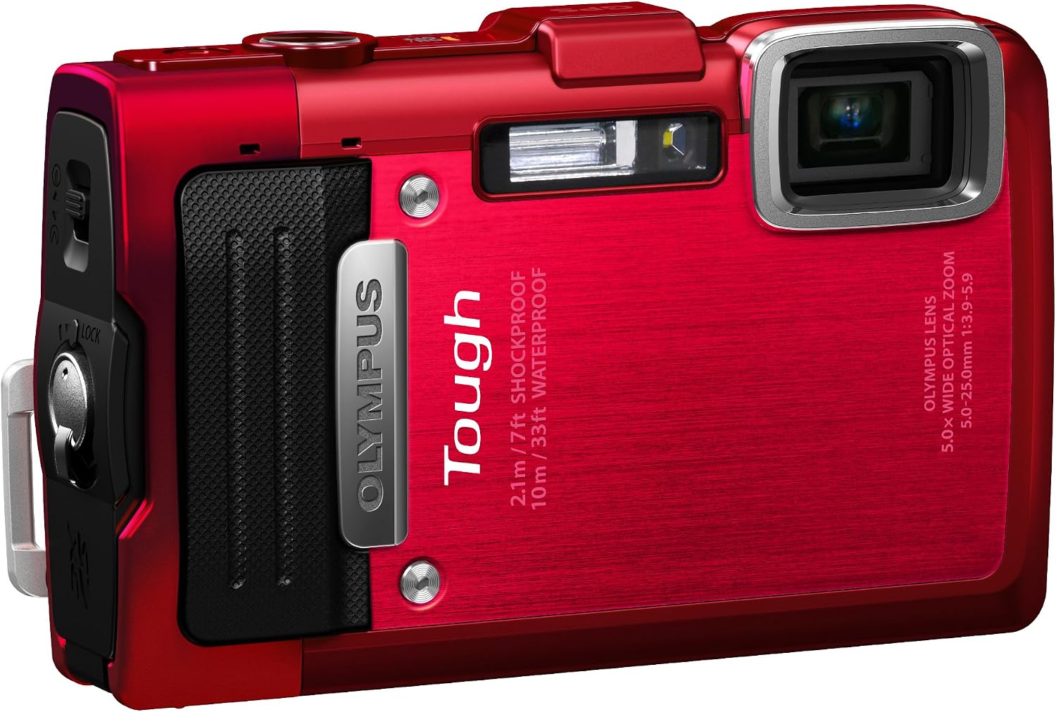 OM SYSTEM OLYMPUS Stylus TG-830 iHS Digital Camera with 5x Optical Zoom and 3-Inch LCD (Red) (Old Model)