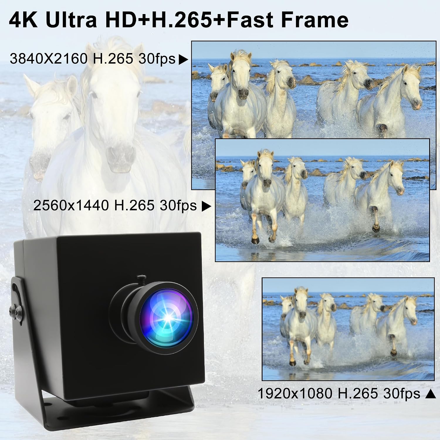 ELP 4K HDMI USB Camera Wide Angle PC Webcam 2X Digital Zoom H.264 8mp USB Security Camera (200degree Fisheye Lens)