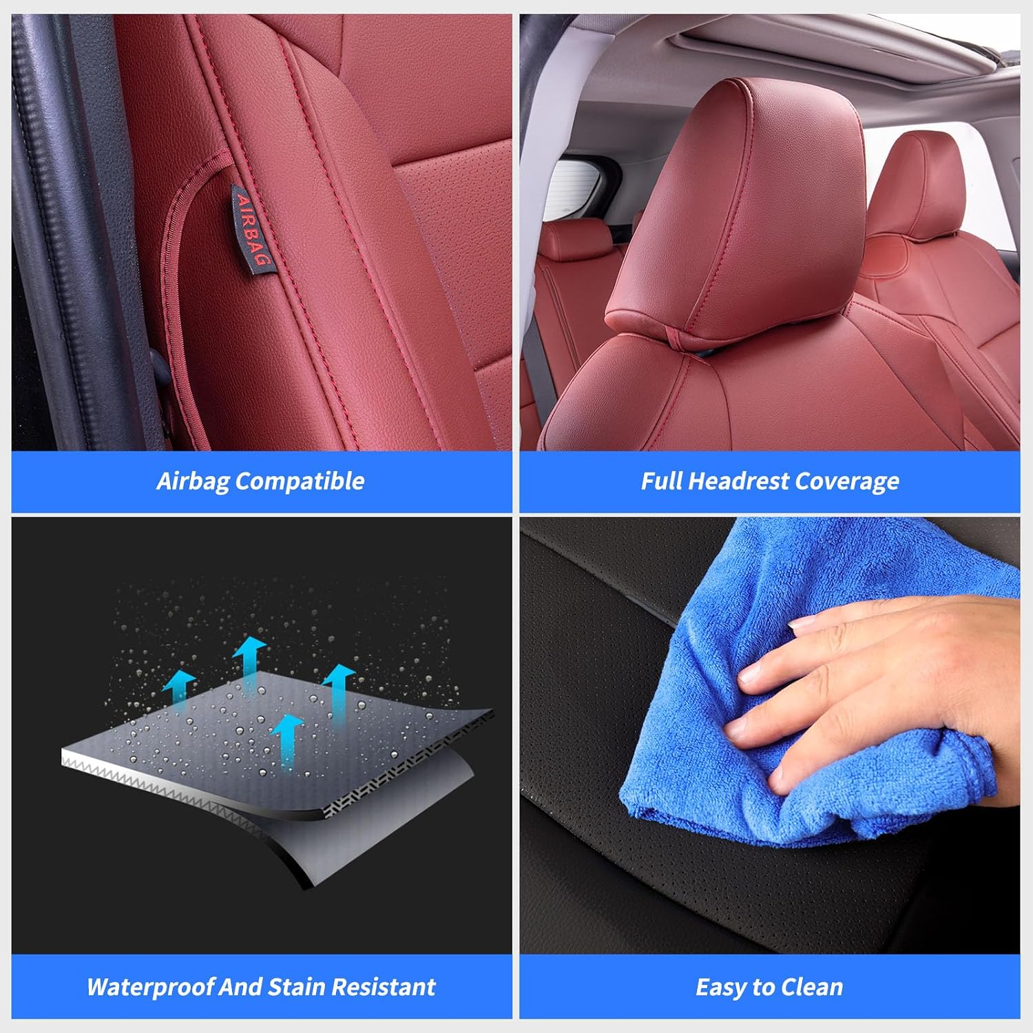 coverdream Tucson Front Seat Covers Custom Fit for 2022-2025 2026 Hyundai Tucson SEL,XRT,SE,N Line,Limited(Not fit Hybird/PHEV) SUV,Waterproof Faxu Leather Seat Protector(2-Pack,Beige)