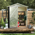 YOPTO 5.4x4.27 FT Outdoor Storage Shed, Metal Garden Tool Shed with Sloping Roof and Lockable Doors for Backyard Garden Patio Lawn, Grey