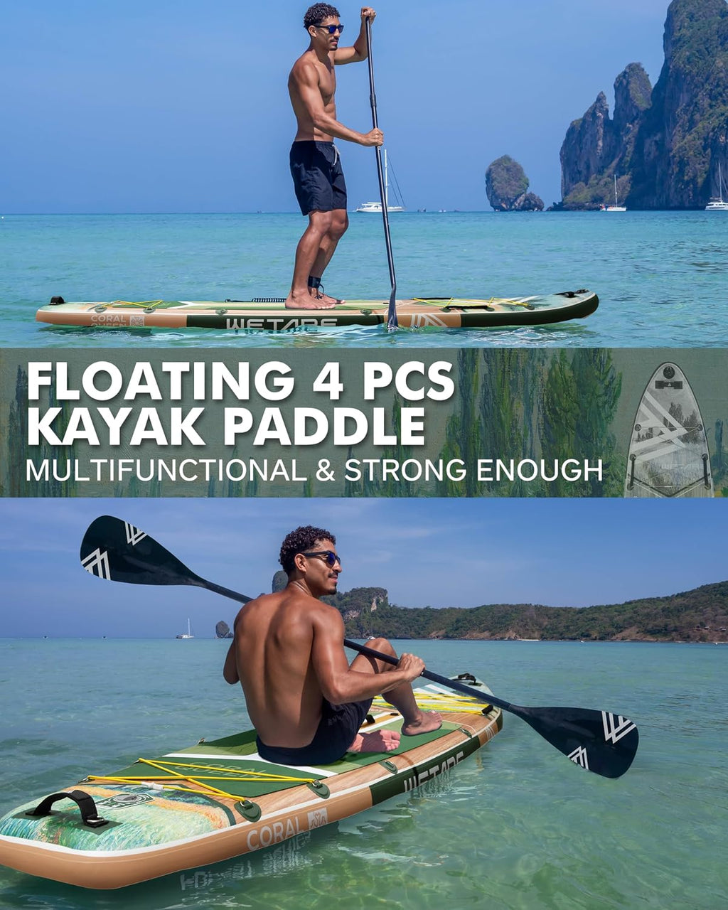 11'6'x35' Inflatable Paddle Board, 450lbs Extra Wide Stand Up Sup Board for Adults, Blow Up Paddleboard Kayak Non-Slip Stable Deck Boat for Yoga Fishing Surf
