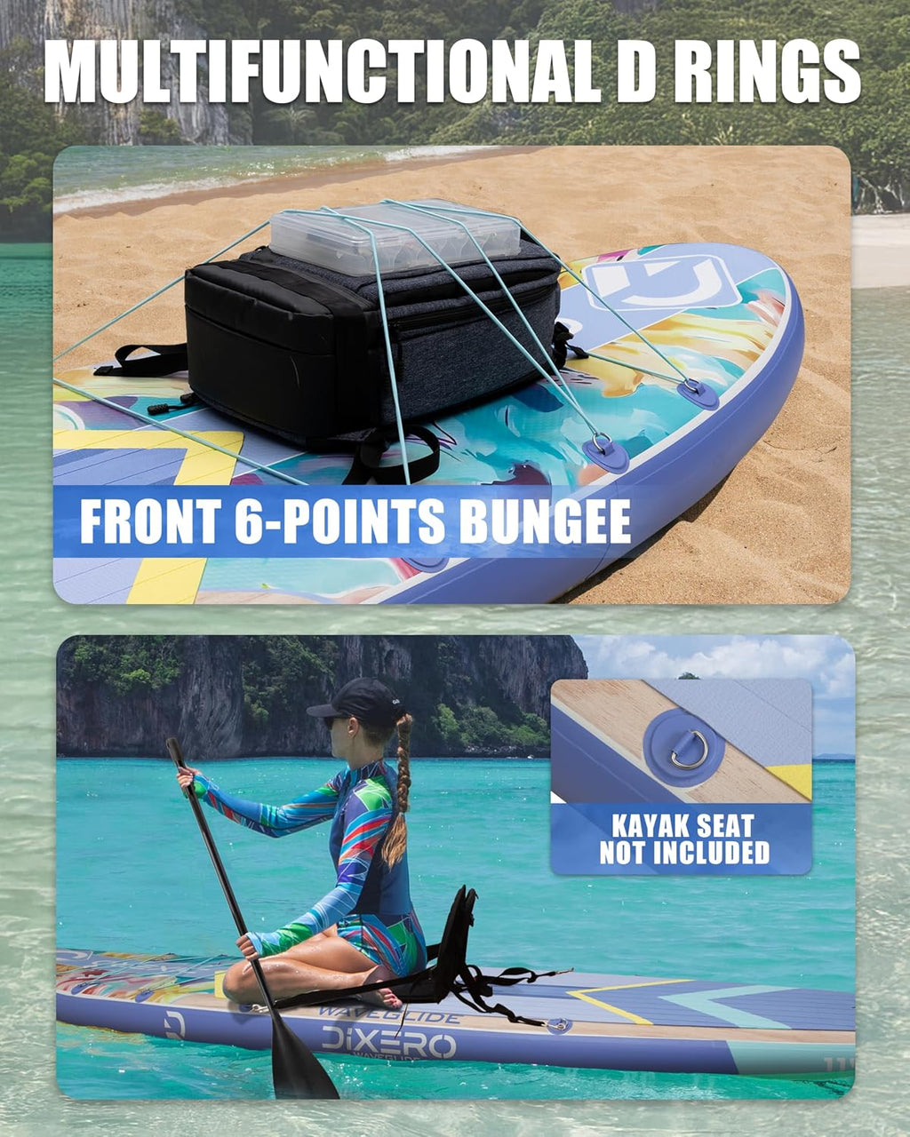 Inflatable Stand Up Paddle Board with SUP Accessories, 11'*33' Inflatable Paddle Boards for Adults & Youth of All Skill Levels