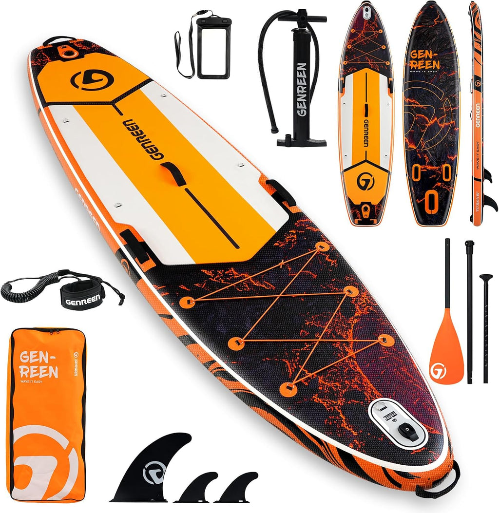 Paddle Board Stand up Paddle Board (Extra Large 11'*33/34') Newly Improved 2 Side Layers 450LBS Quality Inspection×5 (All-Season for JP customers) paddleboards Fishing Family Pet Friendly