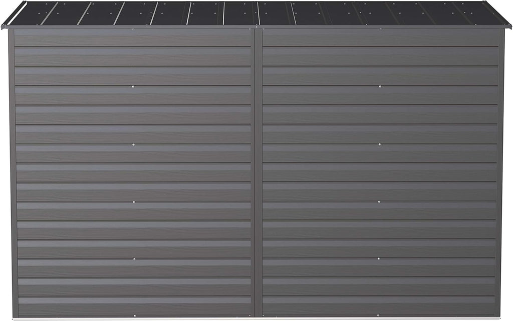 Arrow Select 10' x 4' Outdoor Lockable Steel Storage Shed Building, Charcoal
