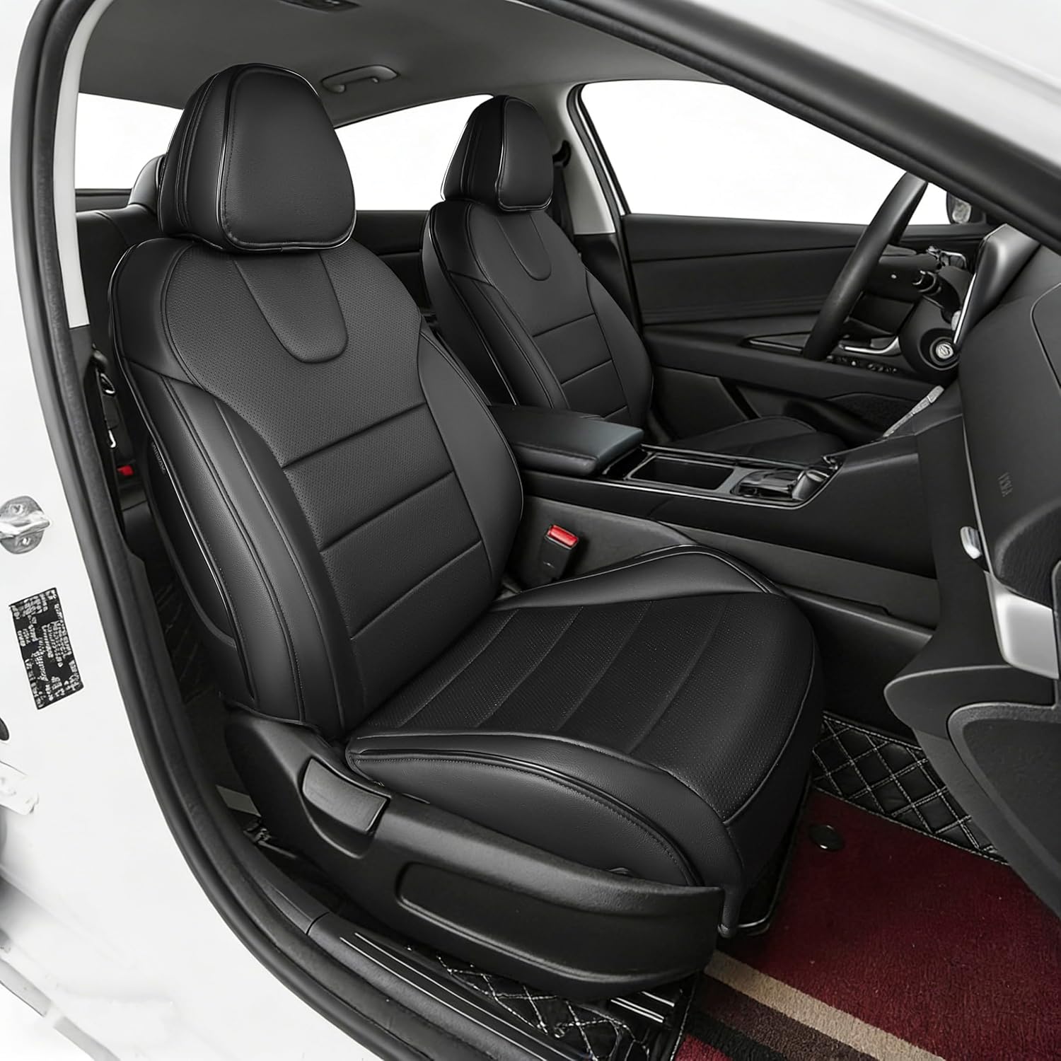 HKZ Custom Fit Leather Seat Covers for Hyundai Tucson Petrol 2022 2023 2024 2025 2026 (XRT,SE,SEL,N Line,Limited) 5-Seats Fulls Set - Black