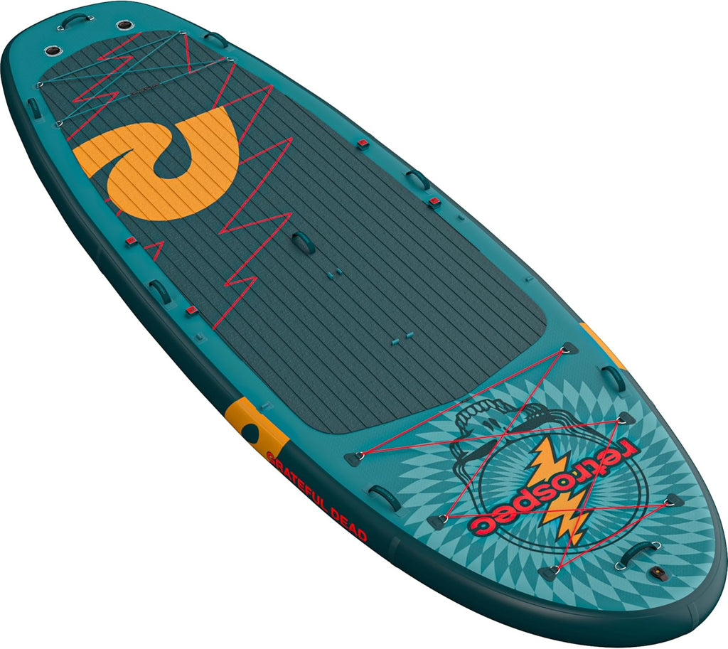 Retrospec Weekender Crew Inflatable Paddle Board - 12ft & 15ft XL Multi-Person iSUP with 400 & 1050lb Capacity & No-Slip Deck - Includes 2 Paddles & Accessories