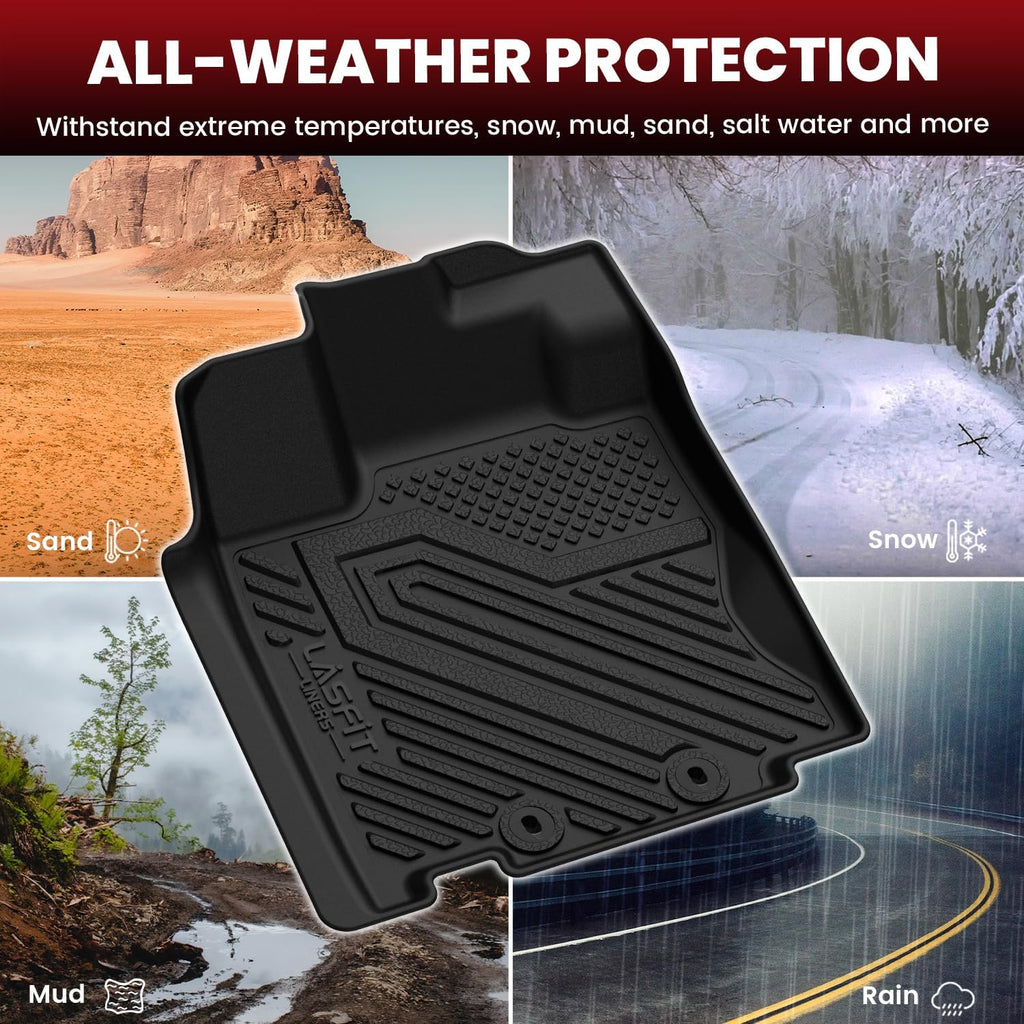 LASFIT Floor Mats for Nissan Pathfinder 2013-2020 / Infiniti QX60 2014-2021 / JX35 2013, All Weather TPE Custom Fit Easy Clean Durable No-Curling Trunk Mat for Pathfinder & QX60 & JX35