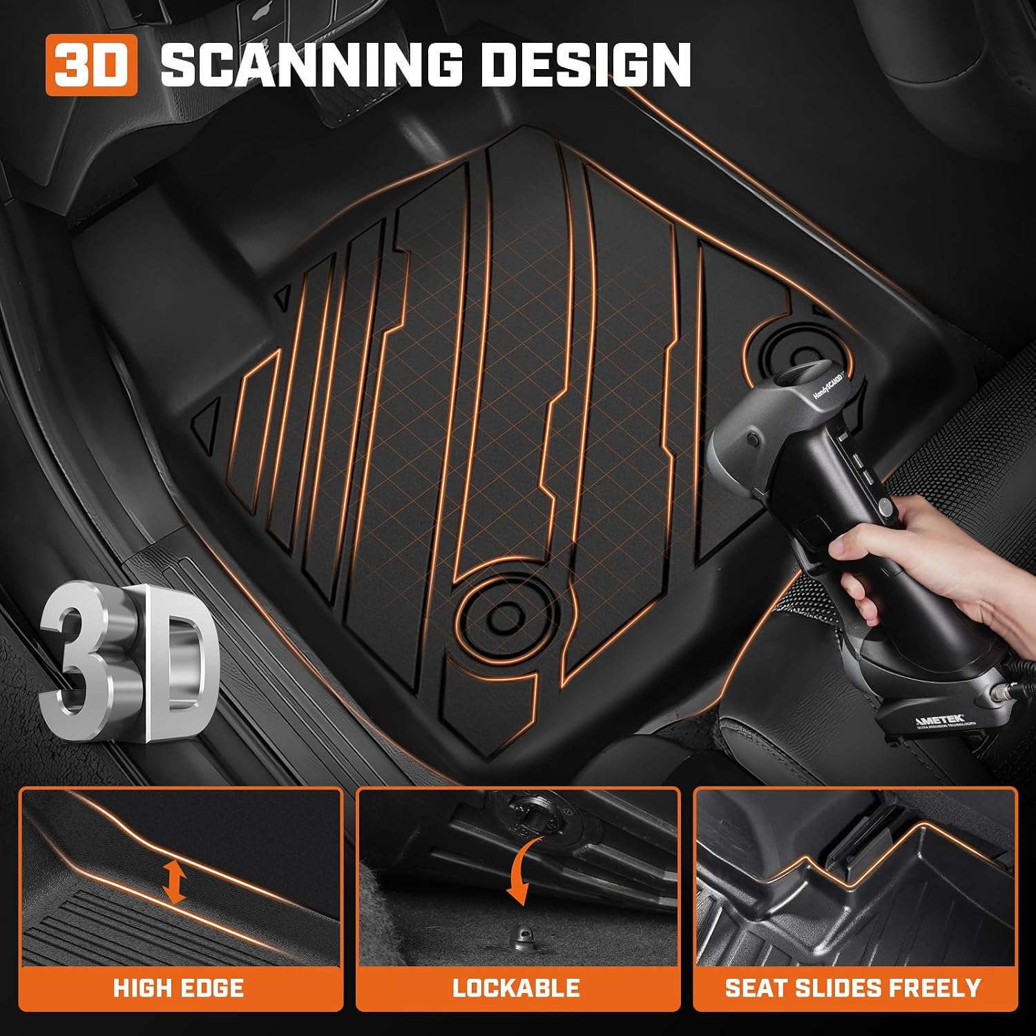 Mixsuper Floor Mat & Bed Mat for Toyota Tacoma Double Cab Auto Tran 2024-2026 (Not fit Hybrid),All Weather TPE Floor mat with Door Sill Guards Tacoma Accessories,Anti-Slip Floor Liners Set Black