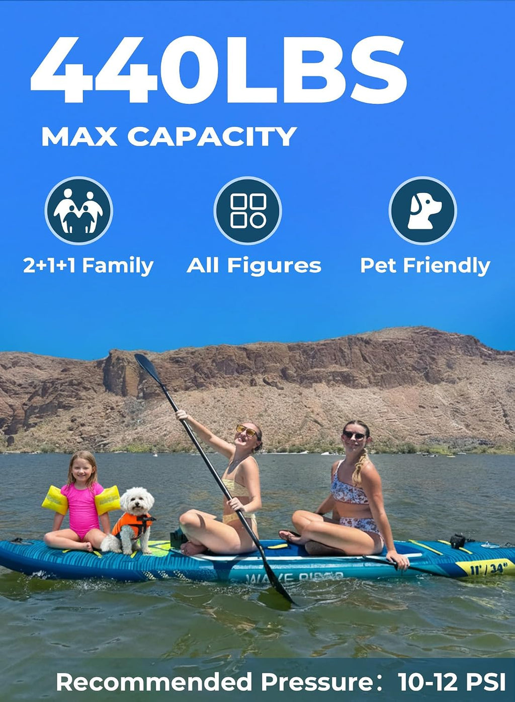 TIGERXBANG 11'6'/11'/10' Inflatable Paddle Board with Complete Accessories, Versatile Premium Paddle Boards for Adults/Youth, Stand Up Paddle Board Polar/Wave/Sunny Wave Collection